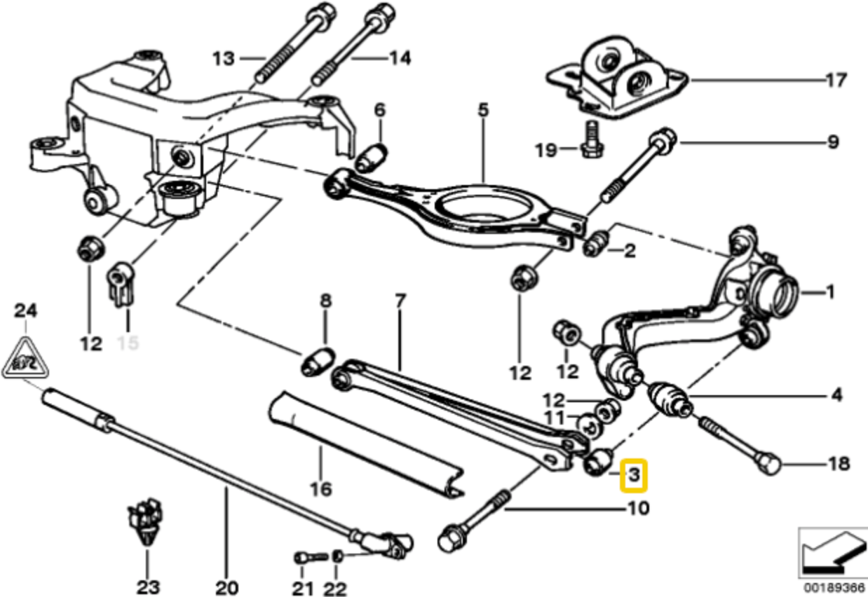 Rear Trailing Arm "Außen" Aluminium Uniball gelagert BMW E36 | E46 | Z4