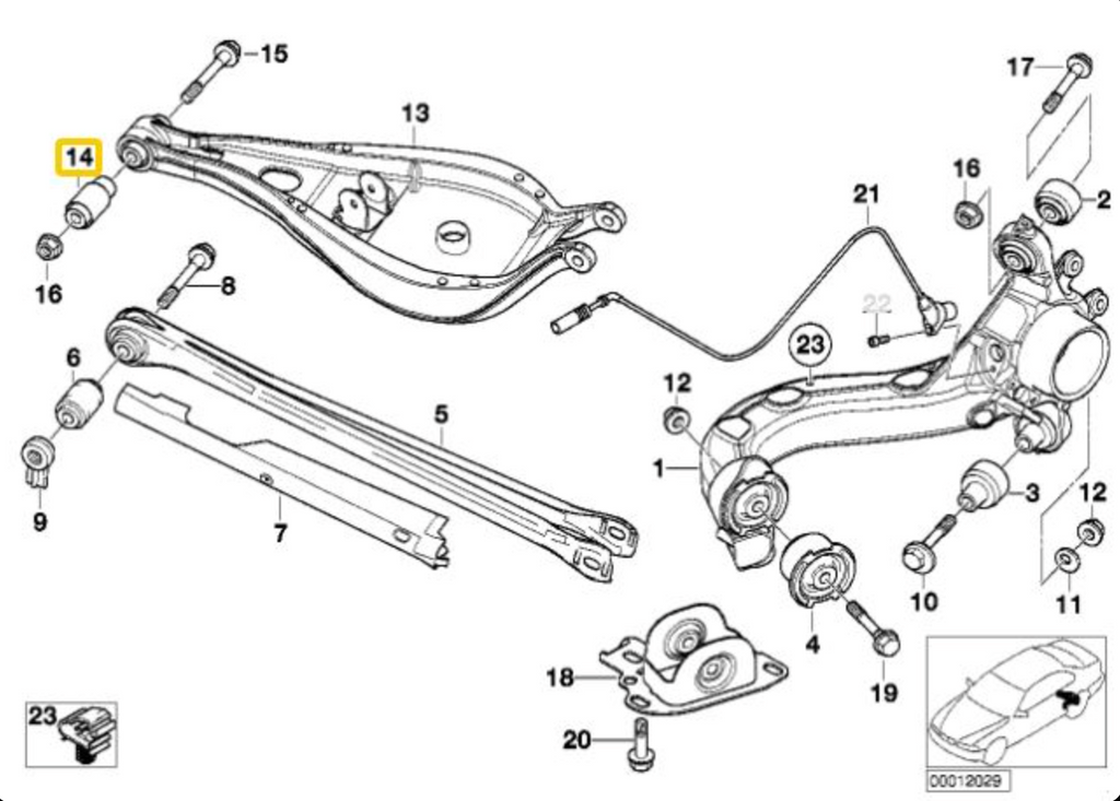 Rear Trailing Arm "Upper-Rear" Aluminium Uniball gelagert BMW E36 | E46 | Z4