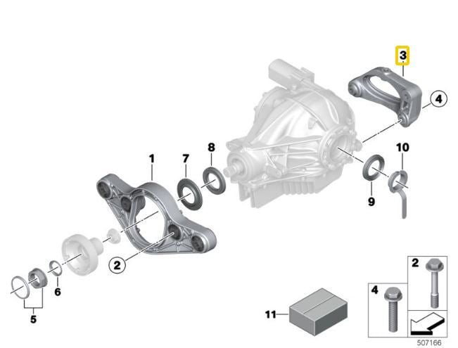 Differenzial-Halterung Dual Mount F8X M2 M3 M4