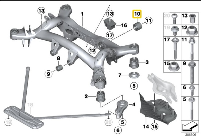 NEU: Differential Aluminium Lager-Set BMW F2x & F3x ( Non-M)