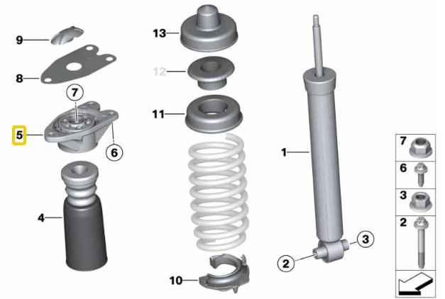NEU: BMW Stoßdämpfer Lager HA F- & G- Modelle