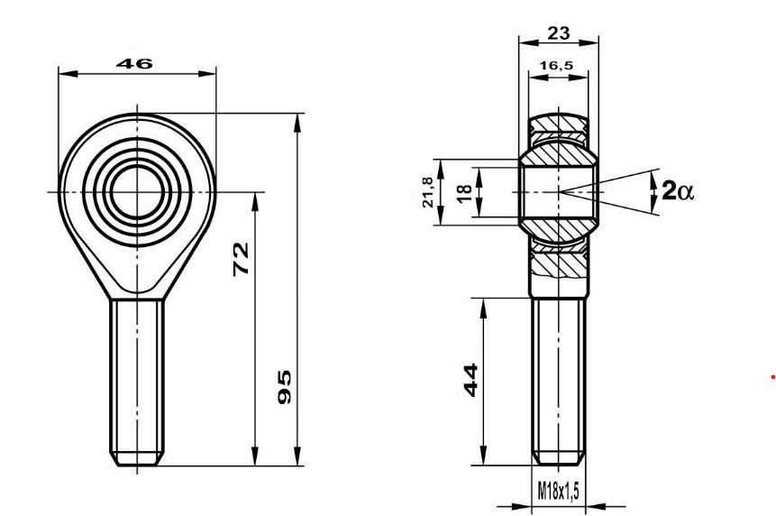 Spare-Part Gelenkkopf Fluro Motorsport - BMW Camber Arms "Lower-Rear" E36 & E46