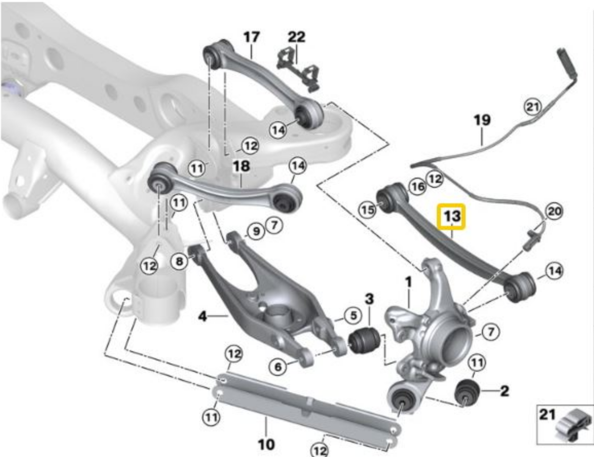 BMW Uniball Spurlenker HA E8x & E9x (non M)