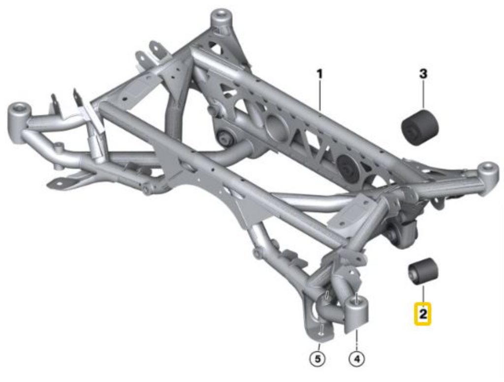 Rear subframe ALUMINIUM bushing with Uniball BMW E8x, E9x, F8x (incl. M)