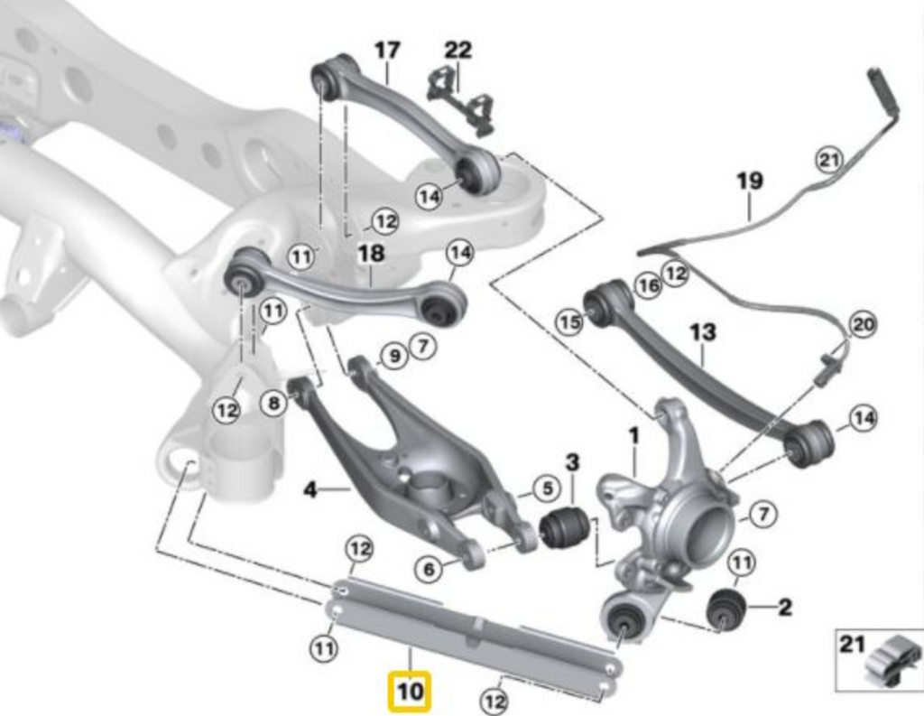 BMW Sturzstreben UNTEN HA E8x & E9x (incl. M-Modelle)
